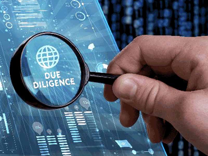 Due Diligence Specialist Agency Service - magnifying glass over the due diligence words